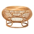 Pemberly Row Natural Rattan Round Lantern-Shaped Coffee Table