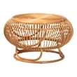 Pemberly Row Natural Rattan Round Lantern-Shaped Coffee Table