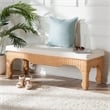 Pemberly Row Natural Rattan Ming-Style Accent Bench with Removable Cushion
