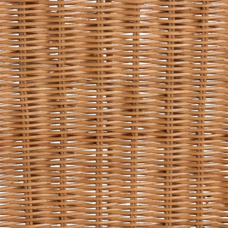 Pemberly Row Natural Rattan Counter Stool with Round Lattice Backrest