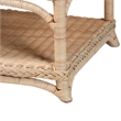 Pemberly Row Natural Rattan Coffee Table with Open Shelf and Braided Trim