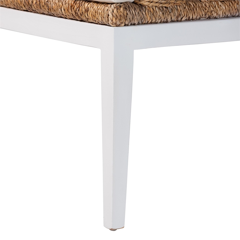 Pemberly Row 2-Piece Seagrass L-Shaped Corner Bench Set with Cushions
