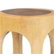 Pemberly Row Hand-Carved Suar Wood Barrel Side Table with Open Design