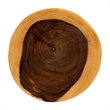 Pemberly Row Hand-Carved Suar Wood Barrel Side Table with Open Design