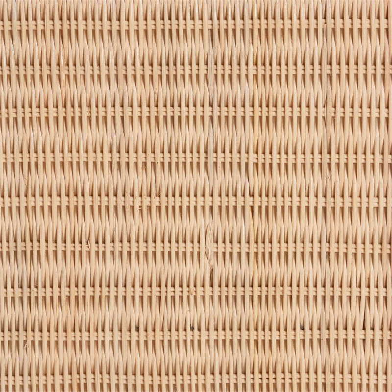 Pemberly Row Japandi Rattan Console Table with 2 Drawers and 2 Shelves