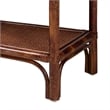 Pemberly Row Tortoise Finish Rattan Console Table with Open Shelf
