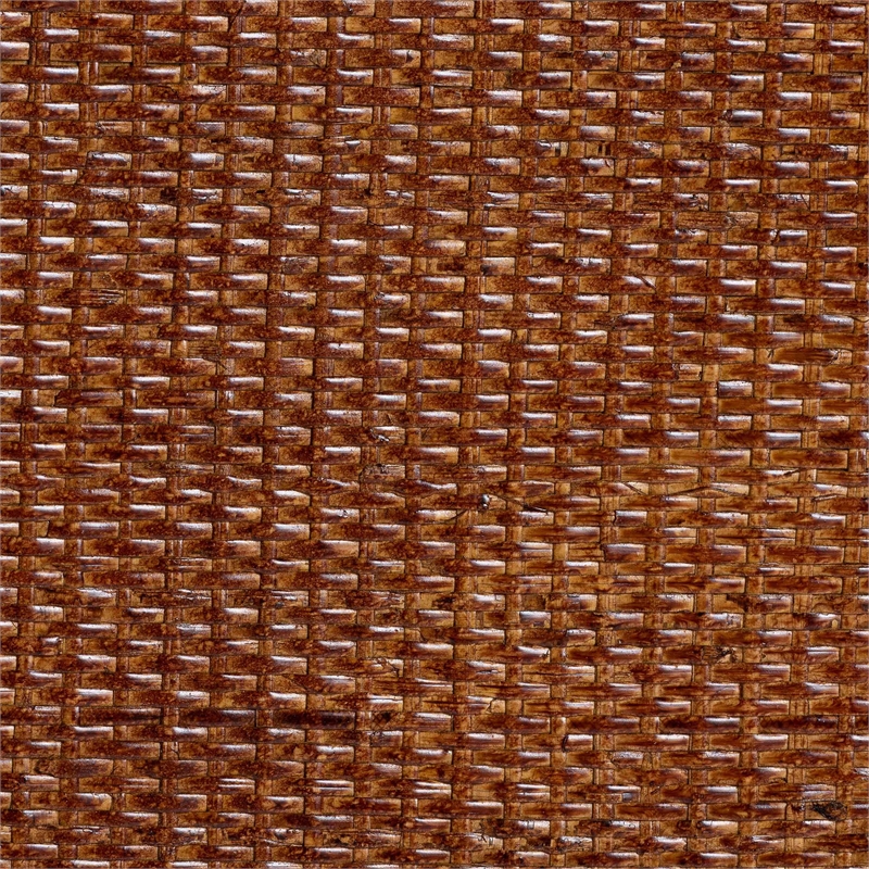 Pemberly Row Tortoise Finish Rattan Console Table with Open Shelf