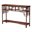 Pemberly Row Tortoise Finish Rattan Console Table with Open Shelf