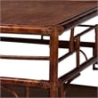 Pemberly Row Tortoise Finish Rattan Coffee Table with Open Shelf