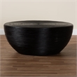 Pemberly Row Laminated Natural Rattan Round Drum Coffee Table