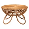 Pemberly Row Natural Rattan Round Coffee Table with Splayed Legs