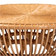 Pemberly Row Natural Rattan Round Coffee Table with Splayed Legs