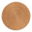 Pemberly Row Natural Rattan Round Coffee Table with Splayed Legs