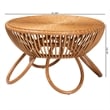 Pemberly Row Natural Rattan Round Coffee Table with Splayed Legs