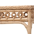 Pemberly Row Braided Natural Rattan Console Table with Open Shelf