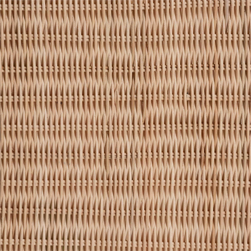 Pemberly Row Braided Natural Rattan Console Table with Open Shelf