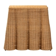 Pemberly Row Natural Rattan Scalloped Console Table with Metal Frame