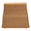 Pemberly Row Natural Rattan Scalloped Console Table with Metal Frame