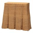 Pemberly Row Natural Rattan Scalloped Console Table with Metal Frame