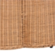 Pemberly Row Round Scalloped Rattan Ottoman with Removable Cushion