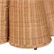 Pemberly Row Square Scalloped Rattan Ottoman with Removable Cushion