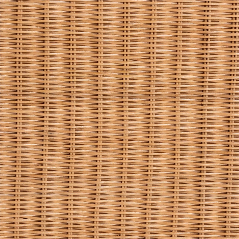 Pemberly Row Square Scalloped Rattan Ottoman with Removable Cushion