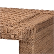 Pemberly Row Handwoven Seagrass Coffee Table with Basketweave and Shelf