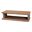 Pemberly Row Handwoven Seagrass Coffee Table with Basketweave and Shelf