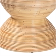Pemberly Row Laminated Rattan Hourglass Side Table with Round Top