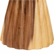 Pemberly Row Hand-Carved Suar Wood Pedestal Side Table with Scalloped Edge