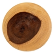 Pemberly Row Hand-Carved Suar Wood Pedestal Side Table with Scalloped Edge