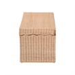 Pemberly Row Scalloped Natural Rattan Storage Bench with Lift-Top Lid