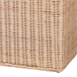 Pemberly Row Scalloped Natural Rattan Storage Bench with Lift-Top Lid