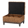 Pemberly Row Seagrass Basketweave Storage Ottoman with Lift-Top and Legs