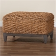 Pemberly Row Seagrass Basketweave Storage Ottoman with Lift-Top and Legs