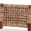 Pemberly Row Handwoven Seagrass Bar Stool with Mahogany Frame and Footrest