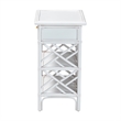 Pemberly Row Chippendale Rattan Nightstand with Drawer and 2 Shelves
