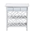 Pemberly Row Chippendale Rattan Nightstand with Drawer and 2 Shelves