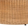 Pemberly Row Round Natural Rattan Coffee Table with Tapered Sides