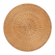Pemberly Row Round Natural Rattan Coffee Table with Tapered Sides