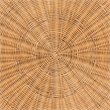 Pemberly Row Round Natural Rattan Coffee Table with Tapered Sides