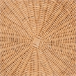 Pemberly Row Round Natural Rattan Scalloped Ottoman with Plush Cushion