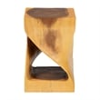 Pemberly Row Hand-Carved Suar Wood Twisted Openwork Side Table