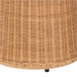 Pemberly Row Round Rattan Drum End Table with Flared Tabletop Edge