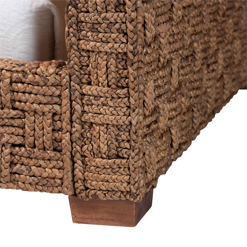 Pemberly Row Handwoven Seagrass Platform Daybed with Basketweave Design