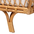 Pemberly Row Natural Rattan Lattice Daybed with Cushion and 2 Pillows