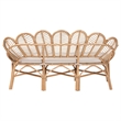 Pemberly Row Flora-Inspired Rattan Accent Bench with Removable Cushion