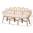 Pemberly Row Flora-Inspired Rattan Accent Bench with Removable Cushion
