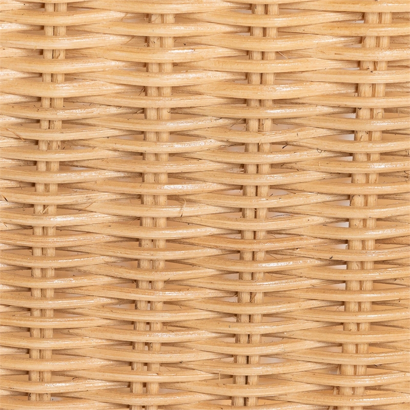 Pemberly Row Light Honey Rattan 5-Piece Dining Set with Braided Edges