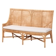 Pemberly Row Light Honey Rattan 3-Piece Dining Nook with Tall Backrests